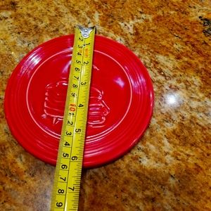 FIESTA dancing lady, brigt red  Ceramic Trivet Like New!